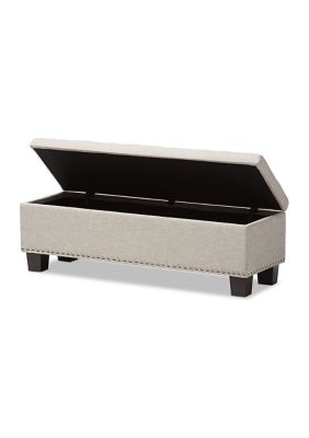 Hannah Modern and Contemporary Beige Fabric Upholstered Button-Tufting Storage Ottoman Bench