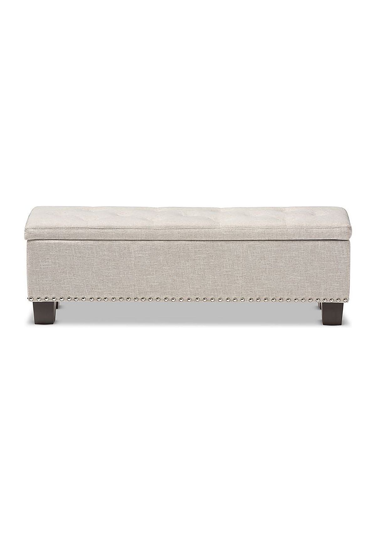 Hannah Modern and Contemporary Beige Fabric Upholstered Button-Tufting Storage Ottoman Bench