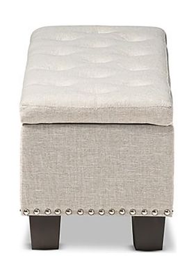 Hannah Modern and Contemporary Beige Fabric Upholstered Button-Tufting Storage Ottoman Bench