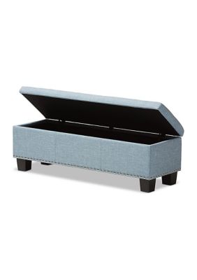 Hannah Modern and Contemporary Light Blue Fabric Upholstered Button-Tufting Storage Ottoman Bench