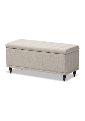 Kaylee Modern Classic Beige Fabric Upholstered Button-Tufting Storage Ottoman Bench