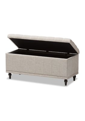 Kaylee Modern Classic Beige Fabric Upholstered Button-Tufting Storage Ottoman Bench