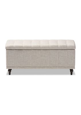 Kaylee Modern Classic Beige Fabric Upholstered Button-Tufting Storage Ottoman Bench