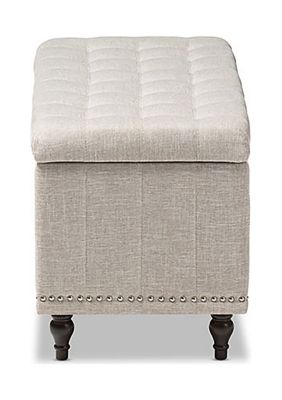 Kaylee Modern Classic Beige Fabric Upholstered Button-Tufting Storage Ottoman Bench