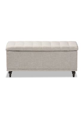 Kaylee Modern Classic Beige Fabric Upholstered Button-Tufting Storage Ottoman Bench