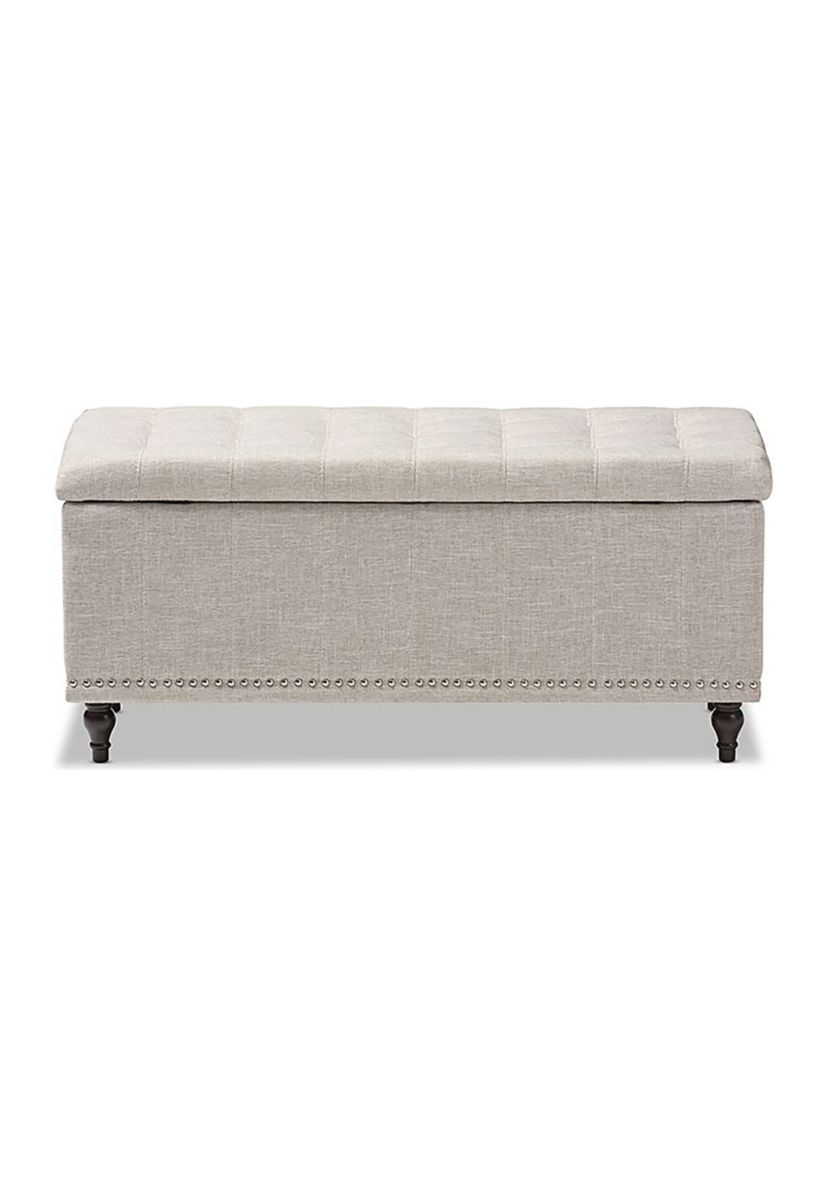 Kaylee Modern Classic Beige Fabric Upholstered Button-Tufting Storage Ottoman Bench