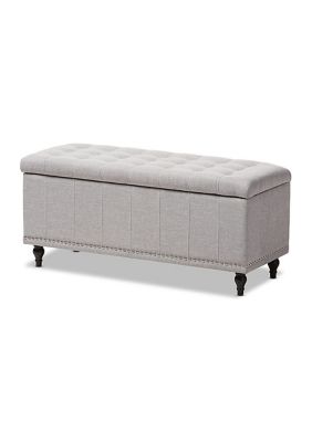 Kaylee Modern Classic Grayish Beige Fabric Upholstered Button-Tufting Storage Ottoman Bench