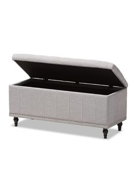 Kaylee Modern Classic Grayish Beige Fabric Upholstered Button-Tufting Storage Ottoman Bench