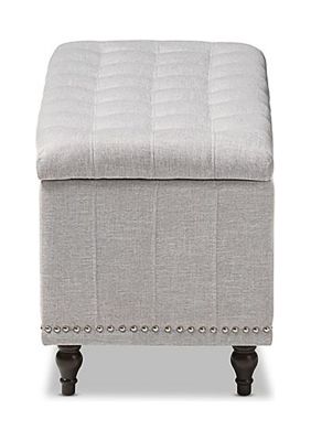 Kaylee Modern Classic Grayish Beige Fabric Upholstered Button-Tufting Storage Ottoman Bench