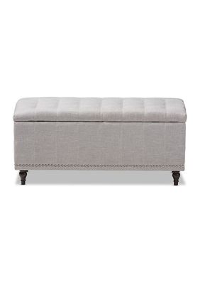 Kaylee Modern Classic Grayish Beige Fabric Upholstered Button-Tufting Storage Ottoman Bench