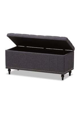 Kaylee Modern Classic Dark Grey Fabric Upholstered Button-Tufting Storage Ottoman Bench