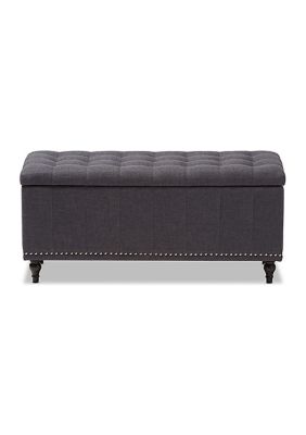 Kaylee Modern Classic Dark Grey Fabric Upholstered Button-Tufting Storage Ottoman Bench