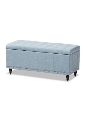 Kaylee Modern Classic Light Blue Fabric Upholstered Button-Tufting Storage Ottoman Bench