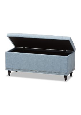 Kaylee Modern Classic Light Blue Fabric Upholstered Button-Tufting Storage Ottoman Bench