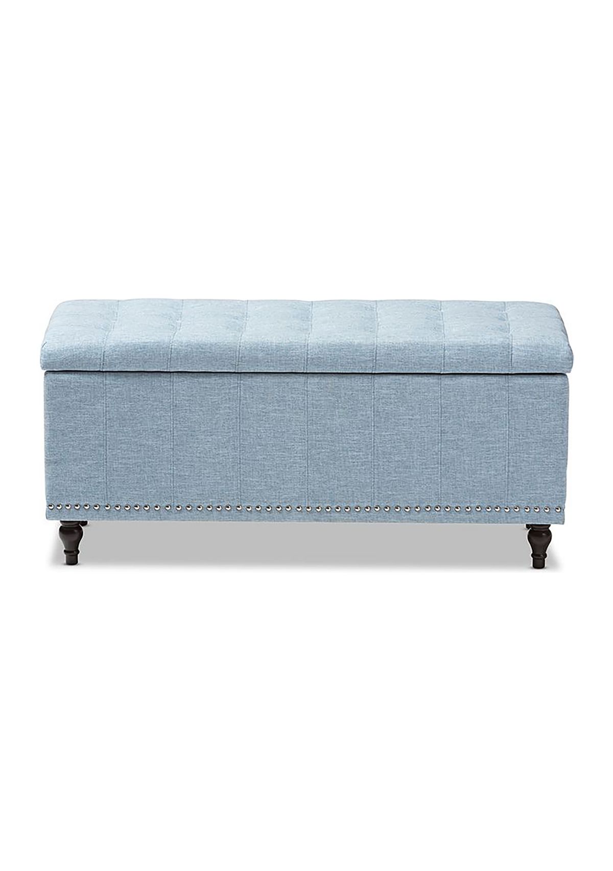 Kaylee Modern Classic Light Blue Fabric Upholstered Button-Tufting Storage Ottoman Bench