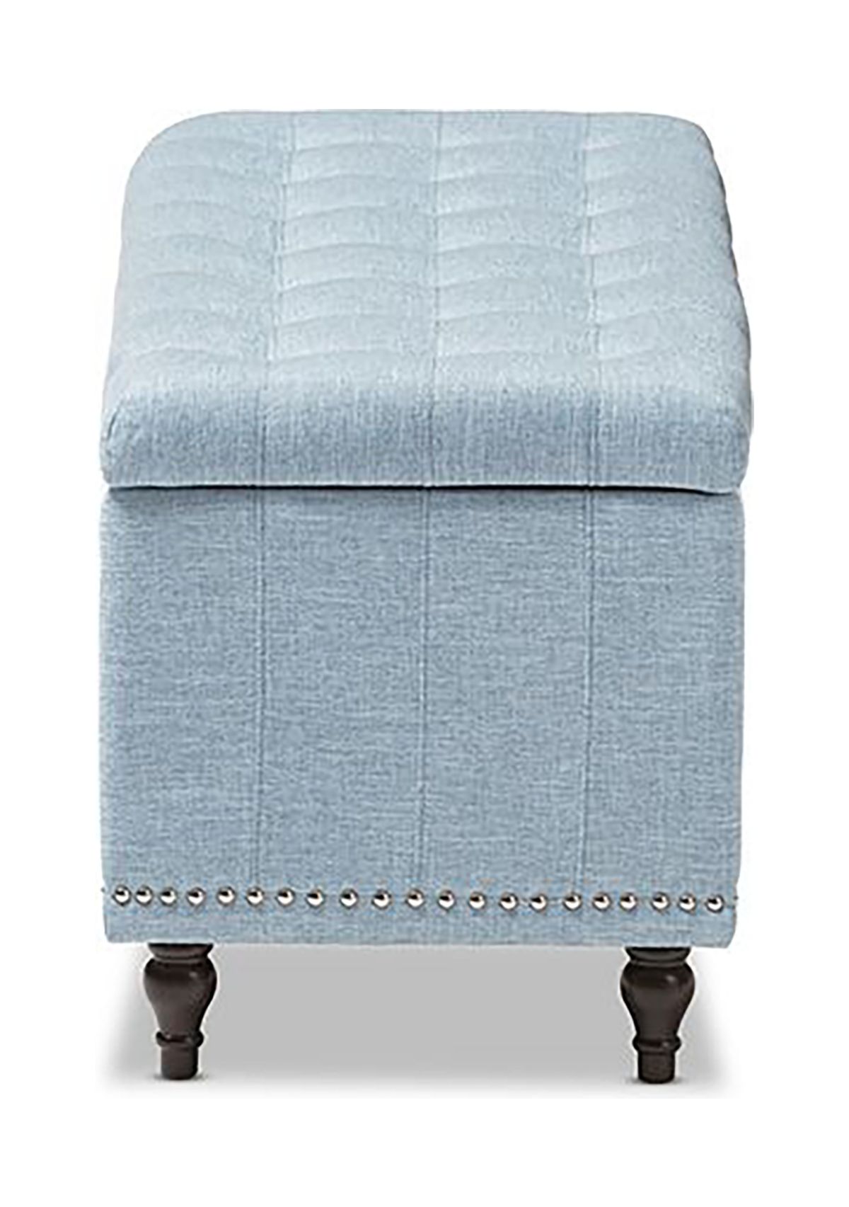 Kaylee Modern Classic Light Blue Fabric Upholstered Button-Tufting Storage Ottoman Bench