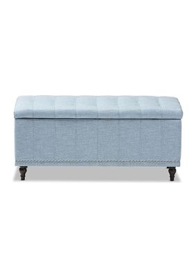 Kaylee Modern Classic Light Blue Fabric Upholstered Button-Tufting Storage Ottoman Bench
