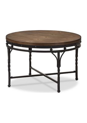 Austin Vintage Industrial Antique Bronze Round Coffee Cocktail Occasional Table