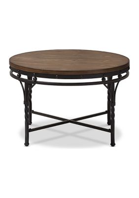 Austin Vintage Industrial Antique Bronze Round Coffee Cocktail Occasional Table