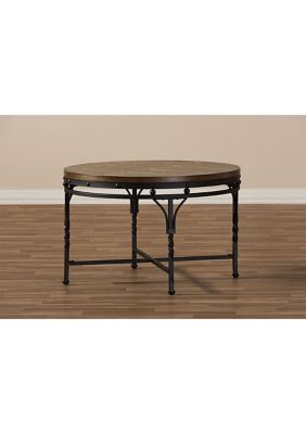 Austin Vintage Industrial Antique Bronze Round Coffee Cocktail Occasional Table