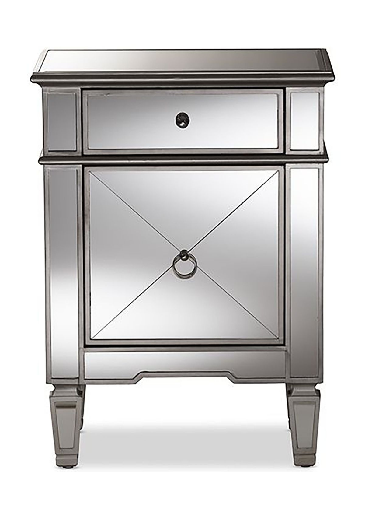 Claudia Hollywood Regency Glamour Style Mirrored Nightstand