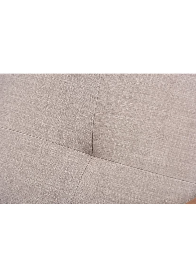 Bianca Mid-Century Modern Walnut Wood Light Grey Fabric Tufted 2-Seater Loveseat