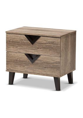 Swanson Modern and Contemporary Light Brown Wood 2-Drawer Nightstand