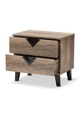 Swanson Modern and Contemporary Light Brown Wood 2-Drawer Nightstand