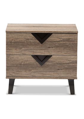 Swanson Modern and Contemporary Light Brown Wood 2-Drawer Nightstand