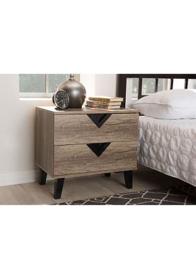 Swanson Modern and Contemporary Light Brown Wood 2-Drawer Nightstand