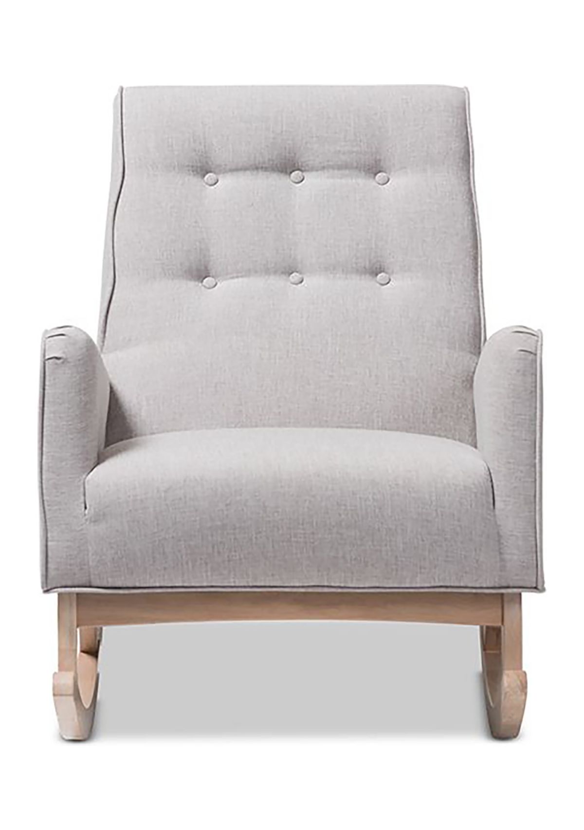 Baxton Studio Marlena Mid-Century Modern Greyish Beige Fabric ...