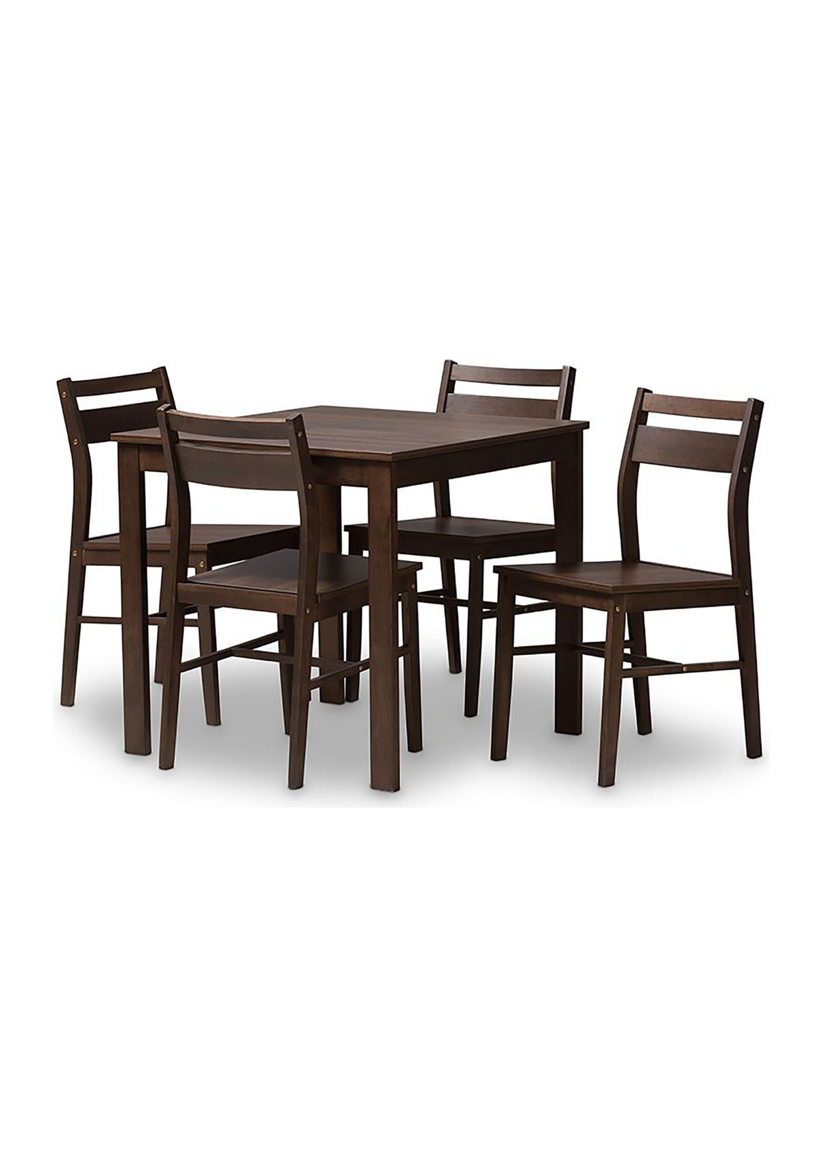Lovy Modern and Contemporary Walnut-Finished 5-Piece Dining Set