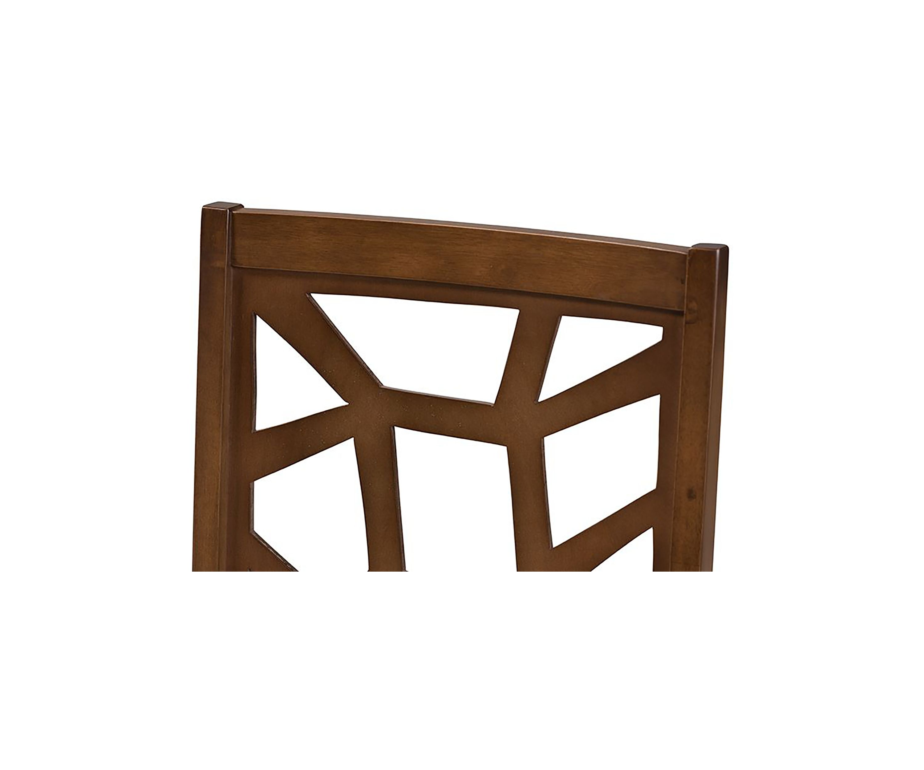 Abilene Mid-Century Light Brown Fabric Upholstered and Walnut Brown Finished Dining Chair