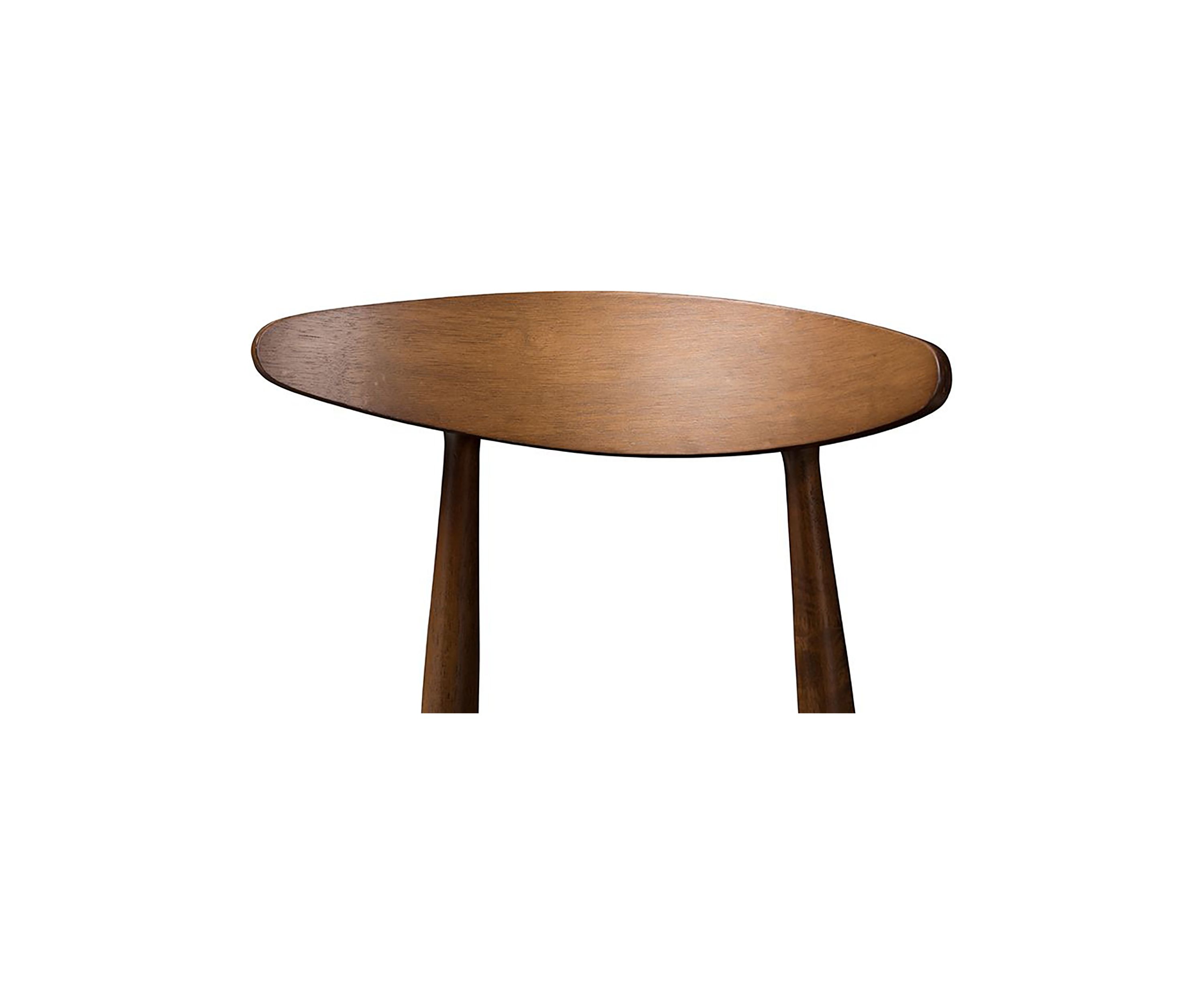 Flora Mid-Century Modern Black Faux Leather Upholstered Walnut Finished Bar Stool