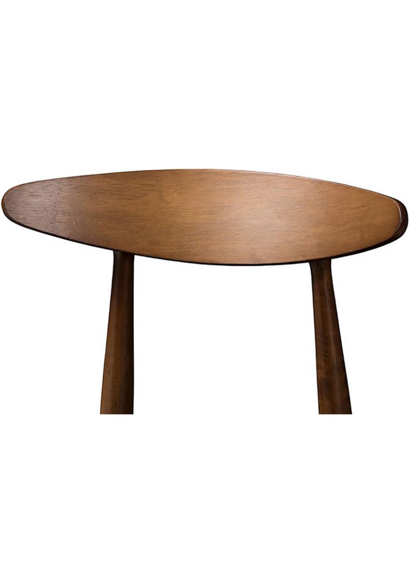 Flora Mid-Century Modern Black Faux Leather Upholstered Walnut Finished Bar Stool