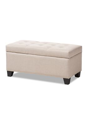Michaela Modern and Contemporary Beige Fabric Upholstered Storage Ottoman