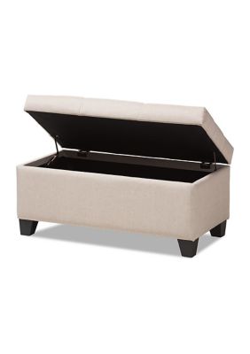 Michaela Modern and Contemporary Beige Fabric Upholstered Storage Ottoman