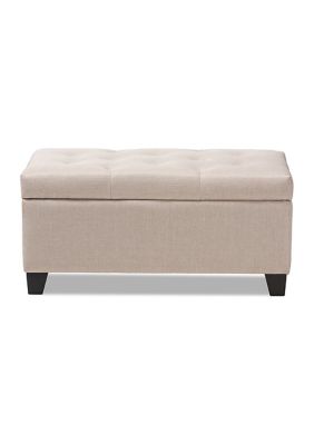 Michaela Modern and Contemporary Beige Fabric Upholstered Storage Ottoman