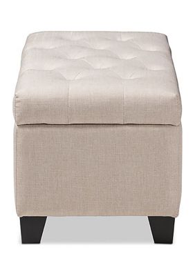 Michaela Modern and Contemporary Beige Fabric Upholstered Storage Ottoman