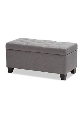 Michaela Modern and Contemporary Grey Fabric Upholstered Storage Ottoman