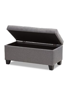 Michaela Modern and Contemporary Grey Fabric Upholstered Storage Ottoman