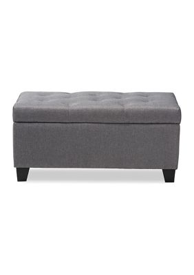 Michaela Modern and Contemporary Grey Fabric Upholstered Storage Ottoman