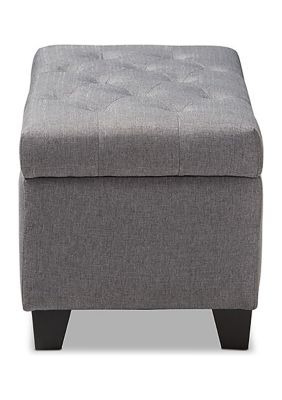 Michaela Modern and Contemporary Grey Fabric Upholstered Storage Ottoman