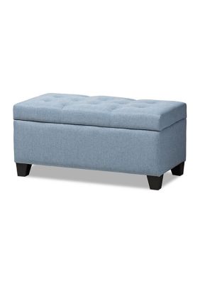 Michaela Modern and Contemporary Light Blue Fabric Upholstered Storage Ottoman