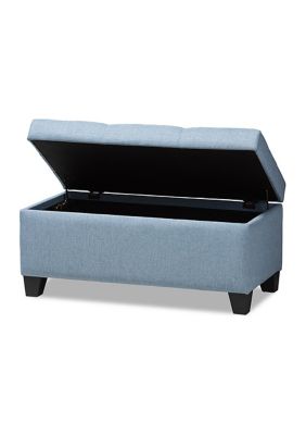 Michaela Modern and Contemporary Light Blue Fabric Upholstered Storage Ottoman