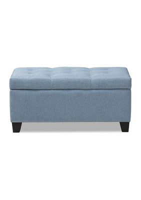 Michaela Modern and Contemporary Light Blue Fabric Upholstered Storage Ottoman