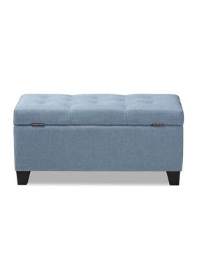 Michaela Modern and Contemporary Light Blue Fabric Upholstered Storage Ottoman