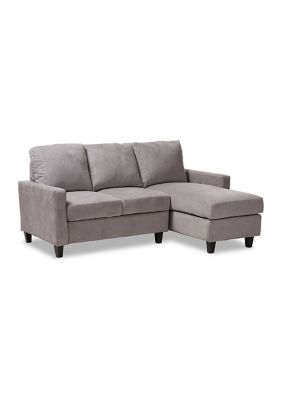 Greyson Modern and Contemporary Light Grey Fabric Upholstered Reversible Sectional Sofa