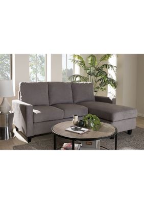 Greyson Modern and Contemporary Light Grey Fabric Upholstered Reversible Sectional Sofa