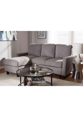 Greyson Modern and Contemporary Light Grey Fabric Upholstered Reversible Sectional Sofa